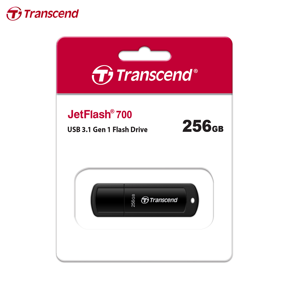 【Transcend】創見 JetFlash 700 USB3.1 256GB 黑色 高速隨身碟 保固公司貨, , large