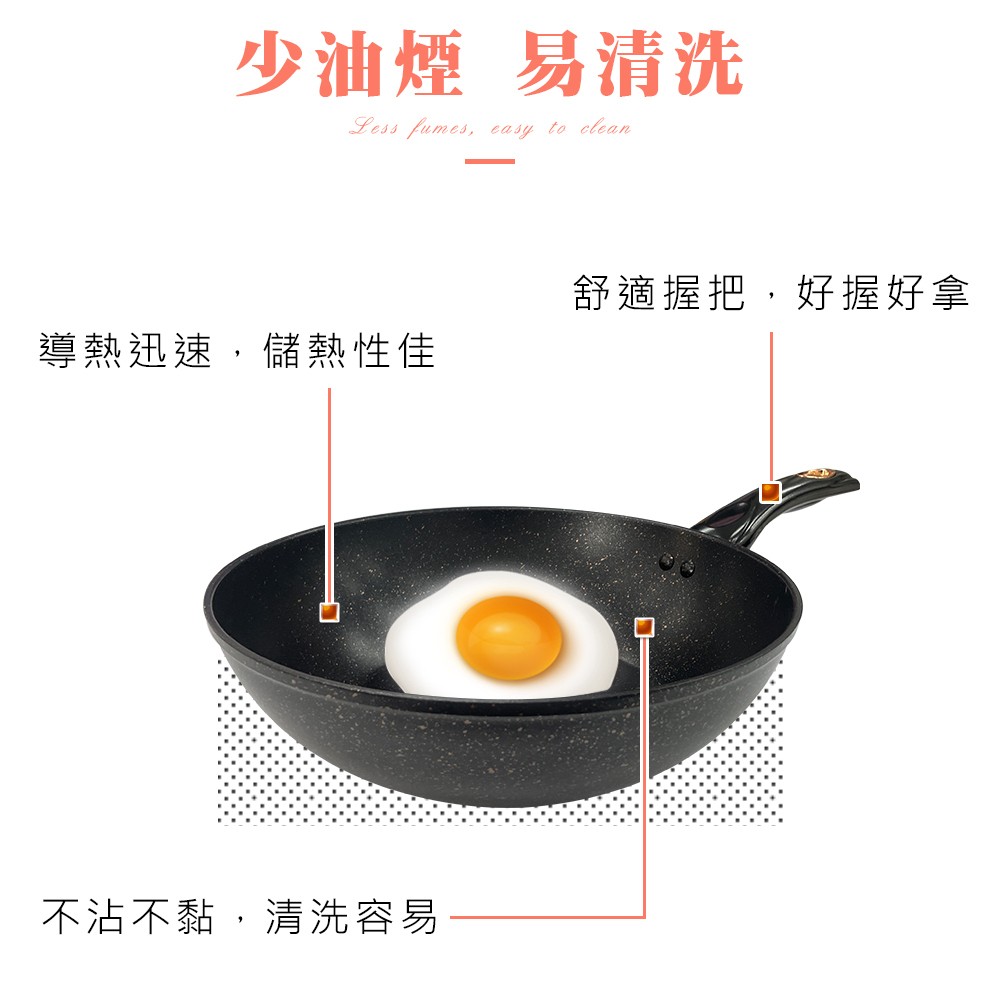 CLARE 可蕾爾 典鑽不粘炒鍋鑄造炒鍋IH無蓋 28cm-Leidea樂德兒, , large