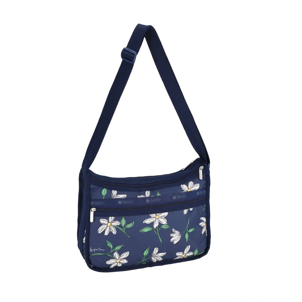 Lesportsac Deluxe Everyday Bag 經典斜背包 側背包 通勤旅行包 女包 男包(海軍藍花卉), , large