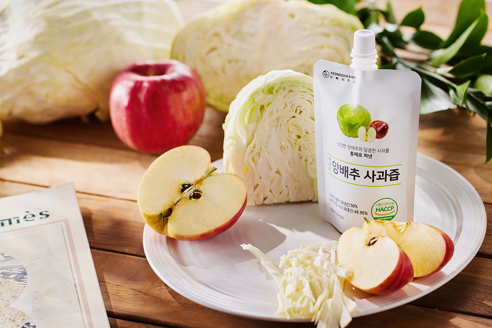 【韓國YEONDOOFARM妍杜農場】NFC 100% 高麗菜蘋果汁  (100ml &times; 20包) 箱, , large