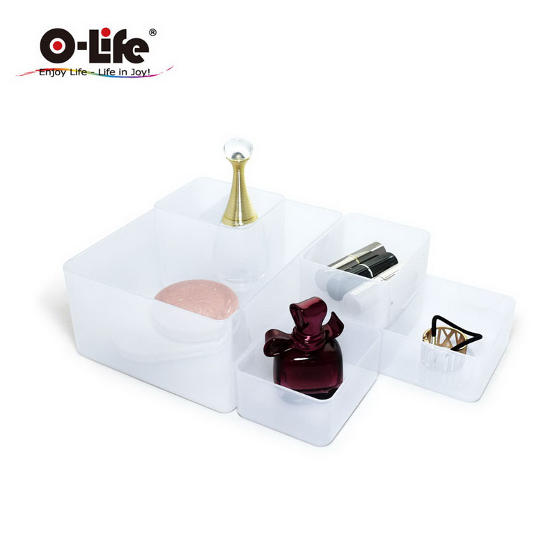 【O-Life】B-014 stacking storage box-black 5-piece set, , large