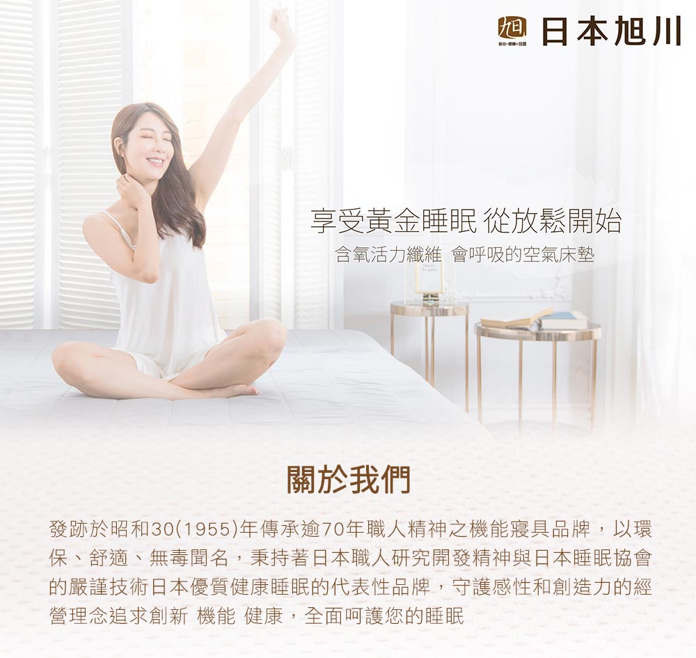 【旭】 日本旭川AIRFit氧活力琉森緹花針織2.2cm空氣床墊 伊正推薦 舒適支撐 可水洗 6D透氣循環 高回彈, , large