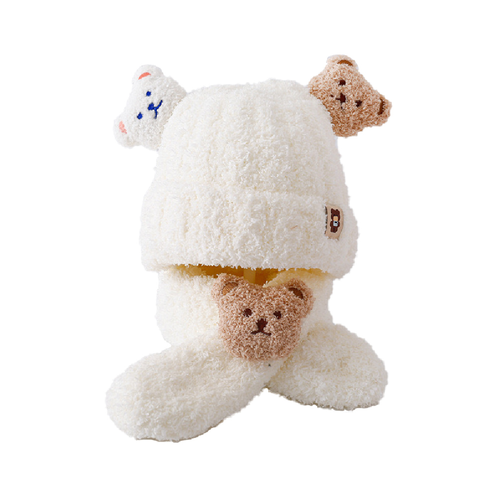 Bear Knit Hat and Scarf Set, , large