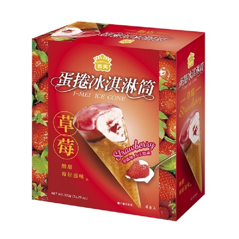 義美草莓蛋捲冰淇淋筒, , large