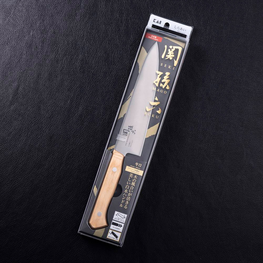 【KAI Japan】Sekimagoroku Molybdenum Vanadium Stainless Steel Chef&rsquo;s Knife 18cm (New Shiraai Series / Made in Japan), , large