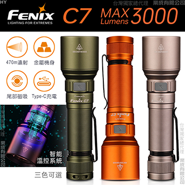 [FENIX] 高性能直充作業手電筒 灰/C7, , large