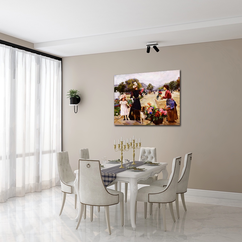 【御畫房】鮮花少女 國家一級畫師手繪油畫60&times;80cm(VF-03), , large