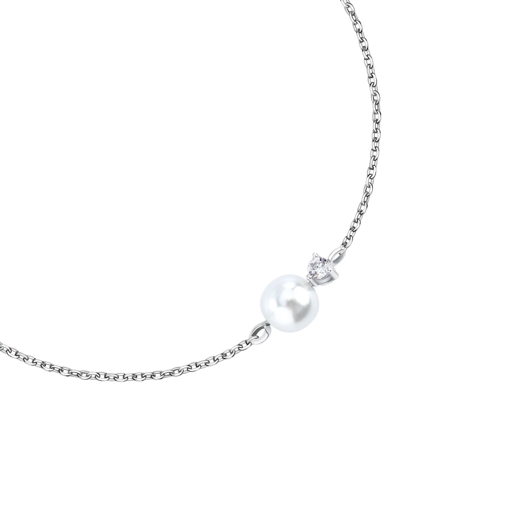 【MORELLATO】Perle Contemporary 925純銀珍珠美學手鍊-銀色 SAWM07, , large