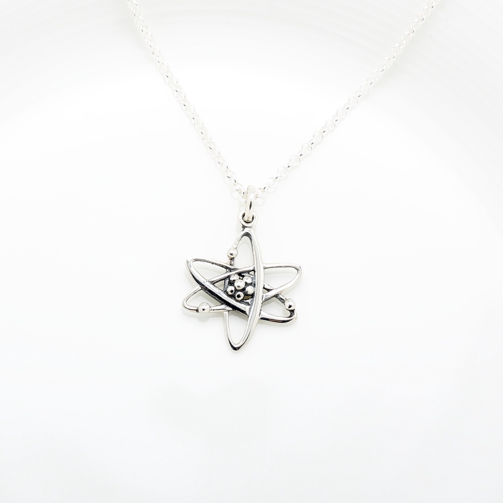 【Angel & Me】Science Atom s925 sterling silver necklace Birthday gift, , large