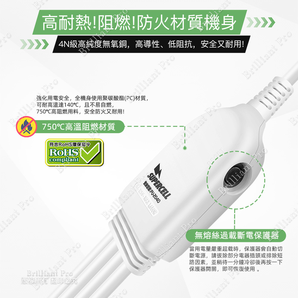超電王1對2任意轉插座線 SNB626, , large