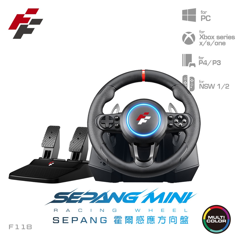 【FlashFire】mini racing wheel Sepang/Buddh 霍爾感應方向盤 多平台適用 可換盤面, , large