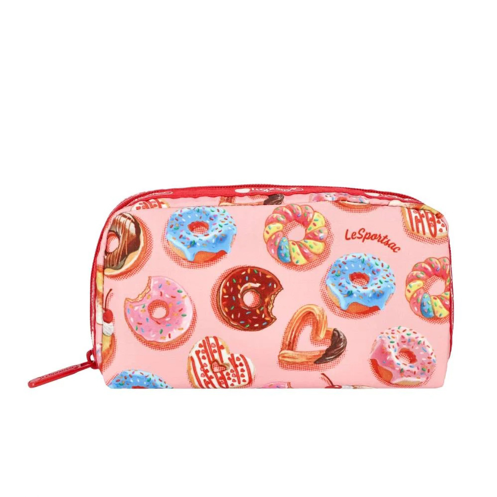 Lesportsac Rectangular Cosmetic 長形化妝包 盥洗包 收納包 女包(甜甜圈派對), , large