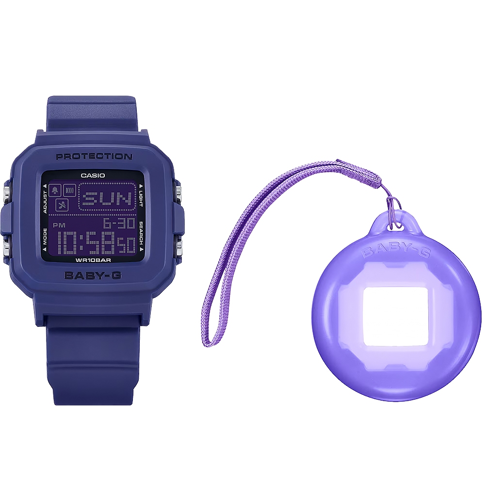 CASIO 卡西歐 BABY-G 30週年 手錶和錶殼吊飾套組  女錶 BGD-10K-2【加贈庫洛米保護套】, , large