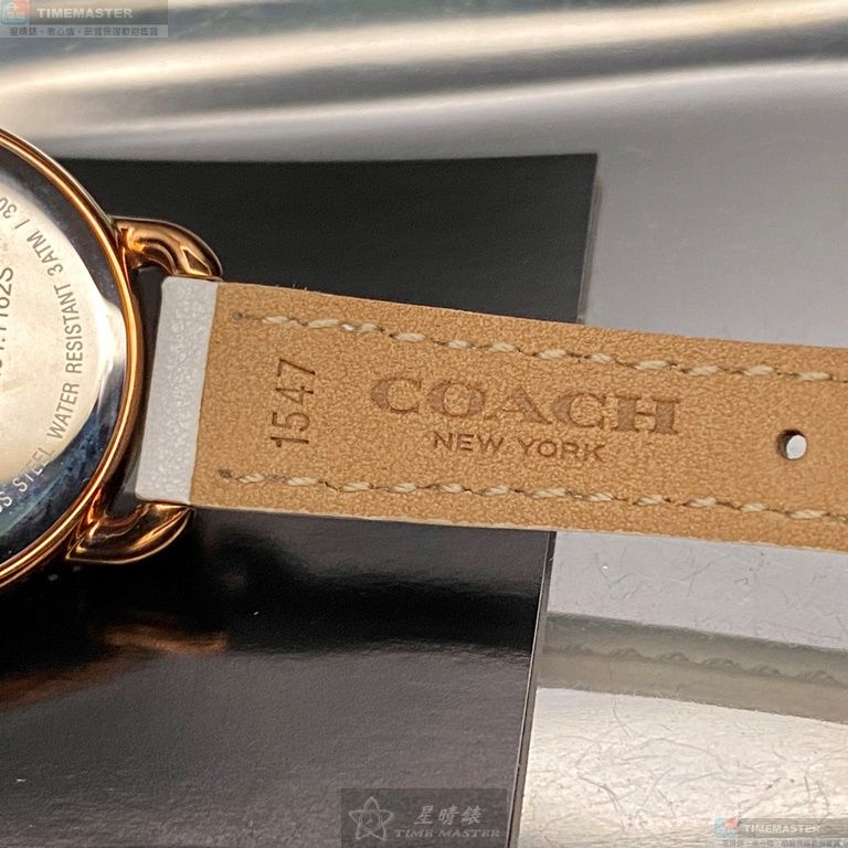 [星晴錶業]COACH手錶,28mm,CH00148貝母錶面玫瑰金錶殼白真皮皮革錶帶款, , large