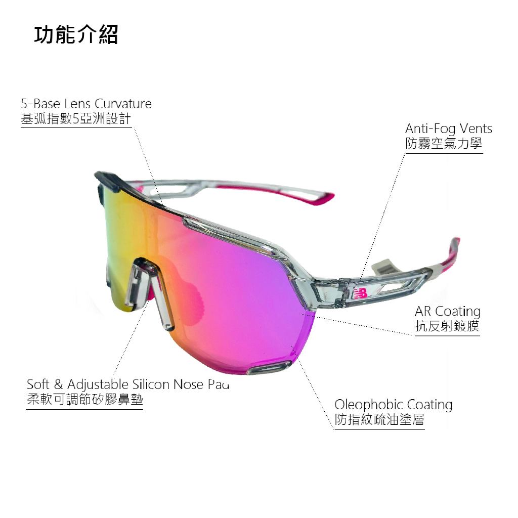 [秉宸] NEW BALANCE 運動太陽眼鏡 偏光鏡 台灣公司貨 太陽眼鏡 運動眼鏡 NB08101 25SS, , large