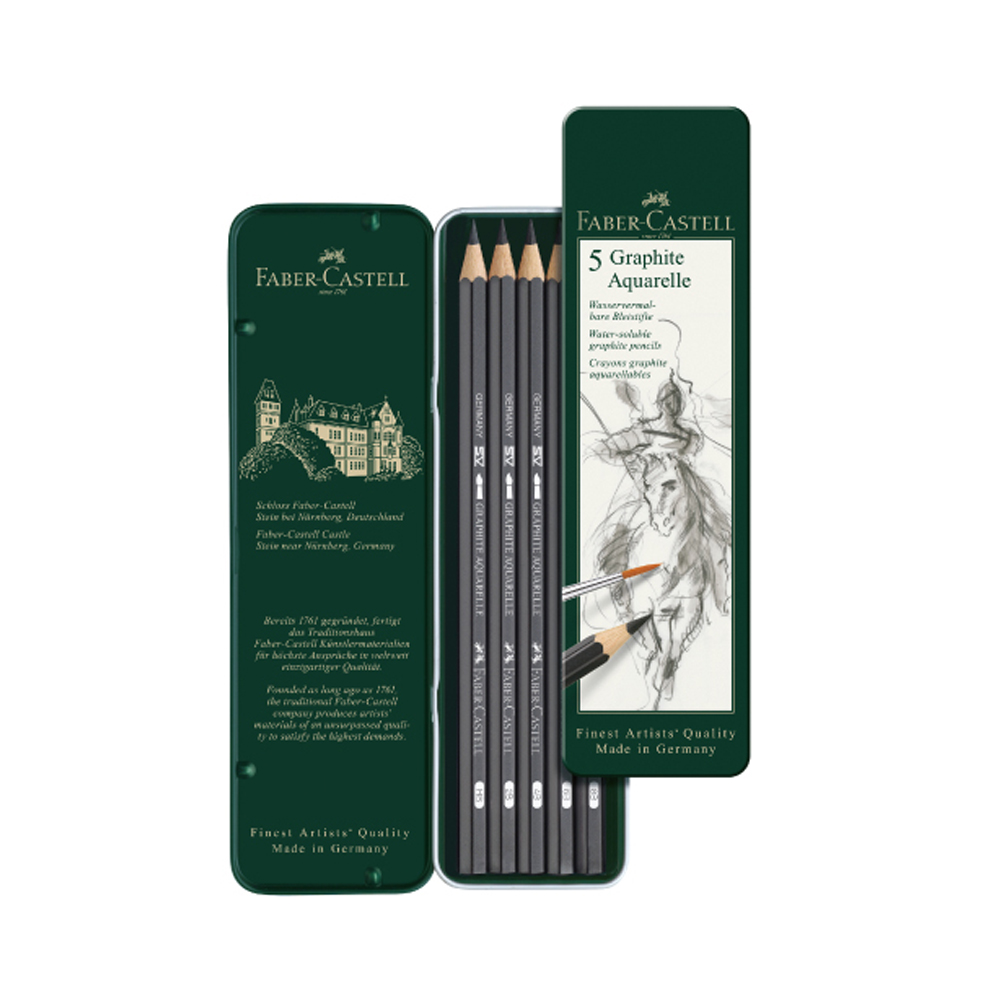【Faber-Castell】輝柏 水墨素描鉛筆5支入/ 盒 117805, , large