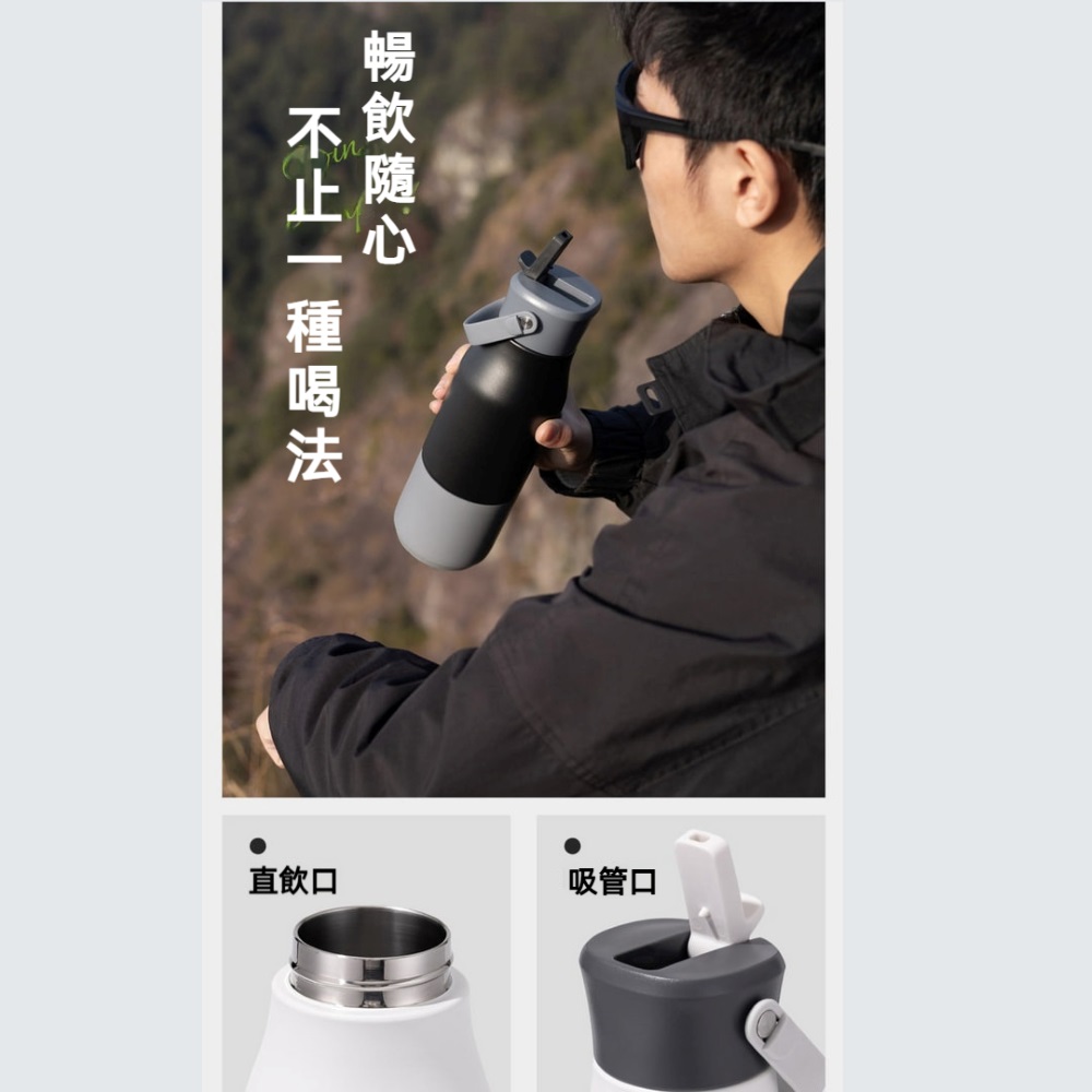 【H&R安室家】SITARAYURI 304不鏽鋼吸管保溫瓶700ml(H07), , large