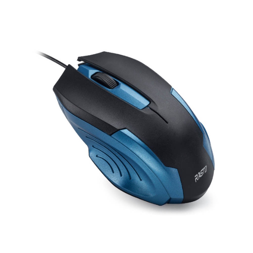 RASTO RM22 Celestial Blue Gaming Wired Mouse High-resolution tracking Ergonomic and lightweight design, , large