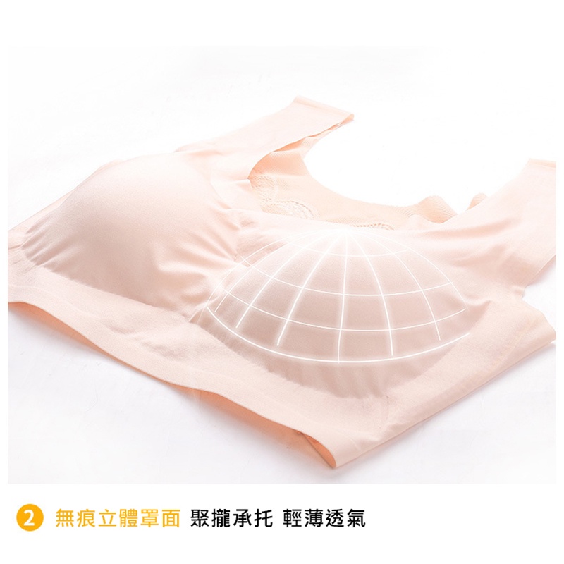 大尺碼-美背-蕾絲-無痕-無鋼圈-內衣-膚/黑/深藍/粉-0302025, , large