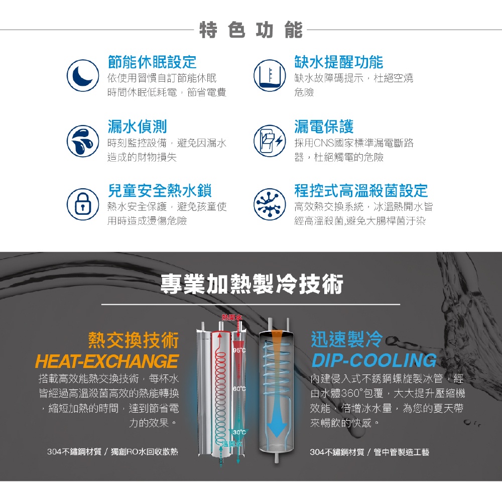 【麗水生活】豪星HM-900 型冰冷熱飲水機落地式飲水機 -白-彩黑 豪星牌 HAOHSING 1007~1010, , large