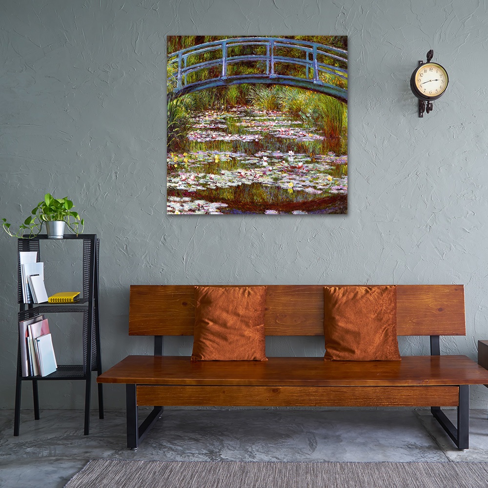 【御畫房】睡蓮 國家一級畫師手繪油畫80&times;80cm(VF-175), , large