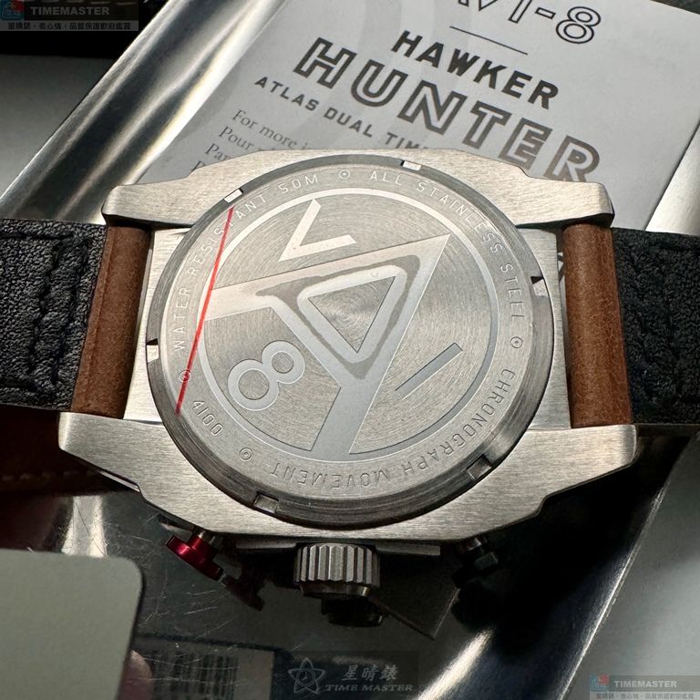 [星晴錶業]新品牌手錶,44mm,AV52111墨綠色錶面銀錶殼咖啡色真皮皮革錶帶款, , large