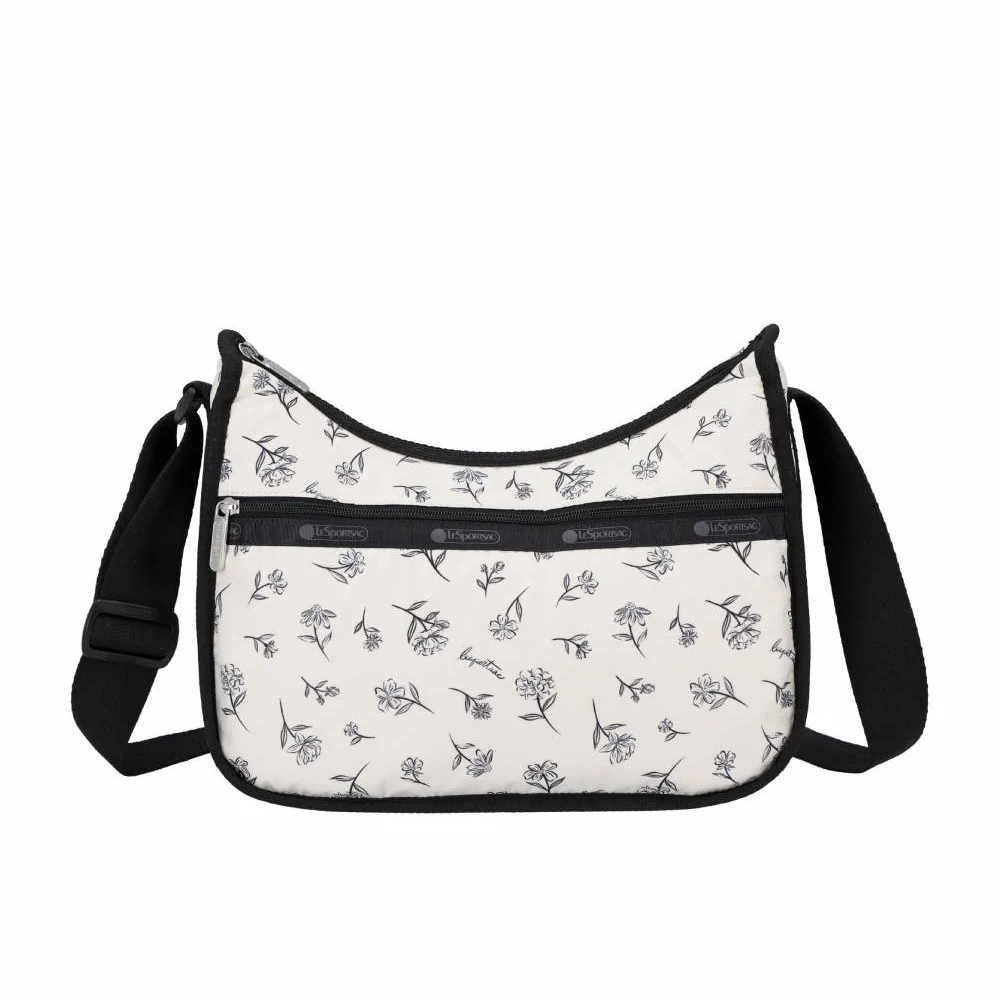 Lesportsac Classic Hobo 經典斜背包 側背包 旅用通勤包 送禮 禮物 推薦 女包(素描花卉), , large
