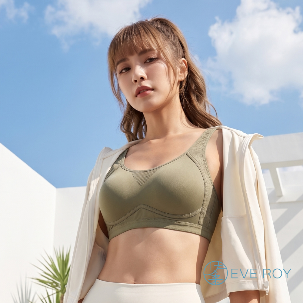 【伊柔 EVEROY】透氣無鋼圈防走光輕運動M-3XL內衣 W013-86 綠色, , large