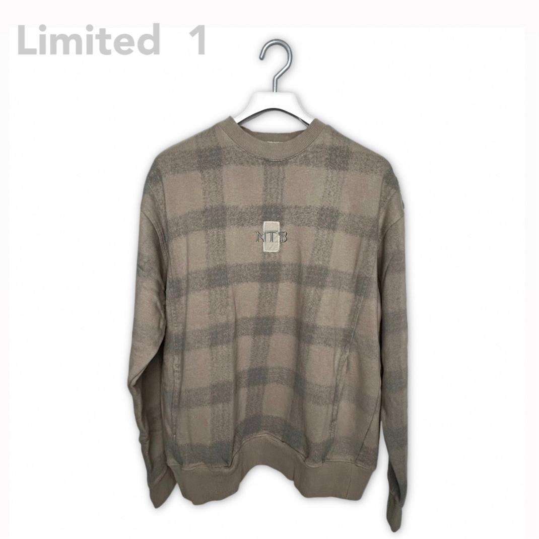 Autumn and winter plaid thick sweatshirt gray khaki, , large