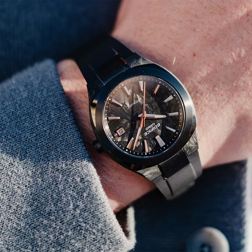 CASIO 卡西歐EDIFICE 賽車運動鍛造碳機械錶 手錶-38mm 送禮 禮物 推薦(EFK-200XPB-1A), , large