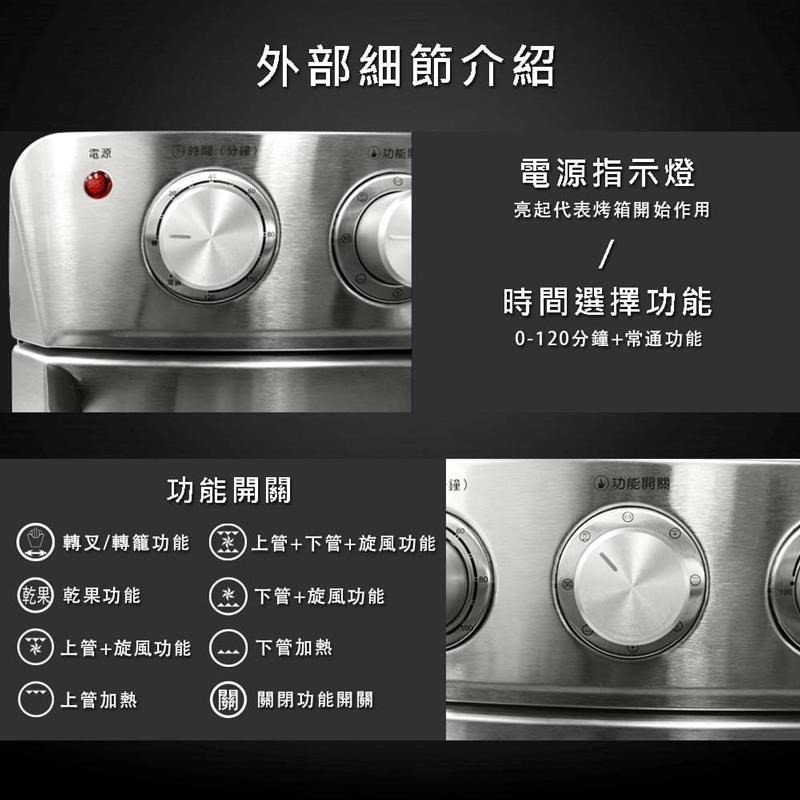 義大利 Giaretti 24L旋風烘烤氣炸烤箱 GL-9823, , large