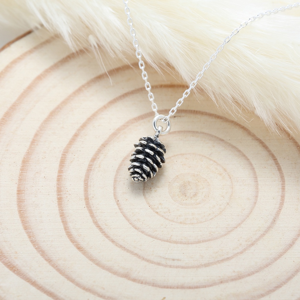 【Angel & Me】Cute Pinecone 925 sterling silver necklace Valentine Day gift, , large