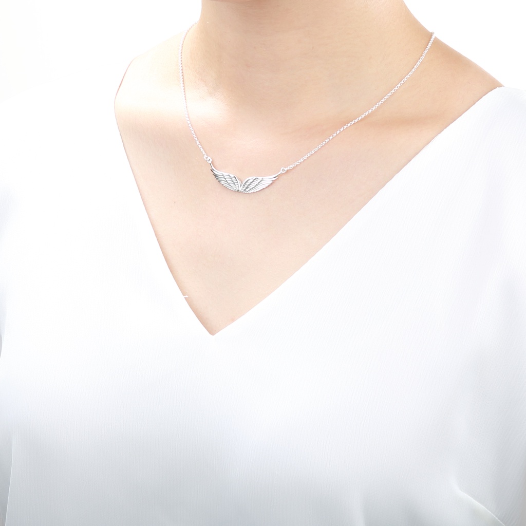 【Angel & Me】Angel Flying Wing s925 sterling silver necklace Birthday gift, , large