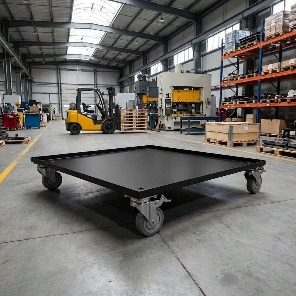 【 SHAONIANNA.TW 】黑曜系列｜鐵製平台推車 60&times;60cm 霧黑工匠款｜鐵製平台推車, , large