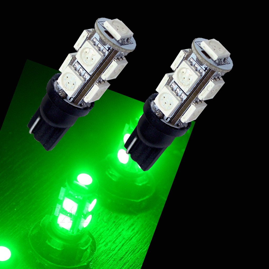 【PA LED】T10 綠光 9晶 27晶體 SMD LED 耐熱底座 小燈 方向燈 儀表燈 定位燈 室內燈 牌照燈, , large