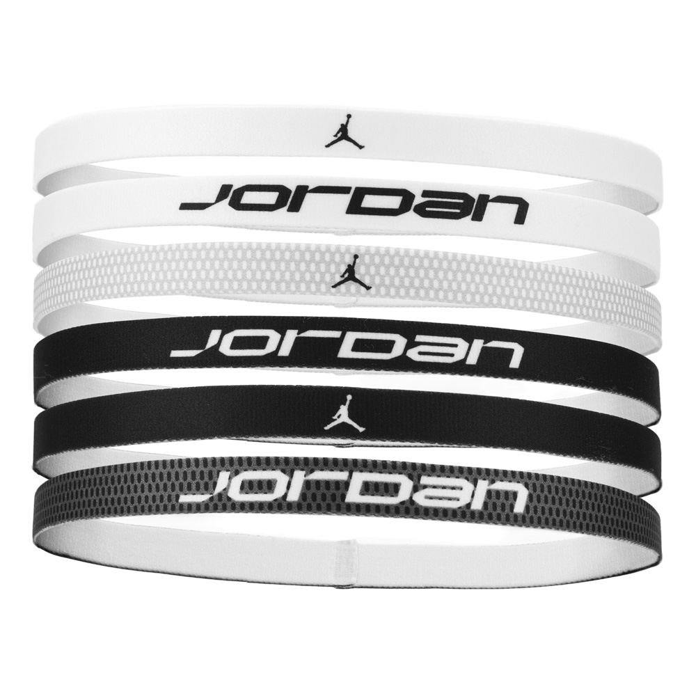 NIKE JORDAN ELASTIC SPORT HEADBANDS 6PK PRINTED 2.0 頭帶 六入裝 J1016033036OS白黑/J1016033117OS白紅黑/J1016033643OS白粉黑, , large