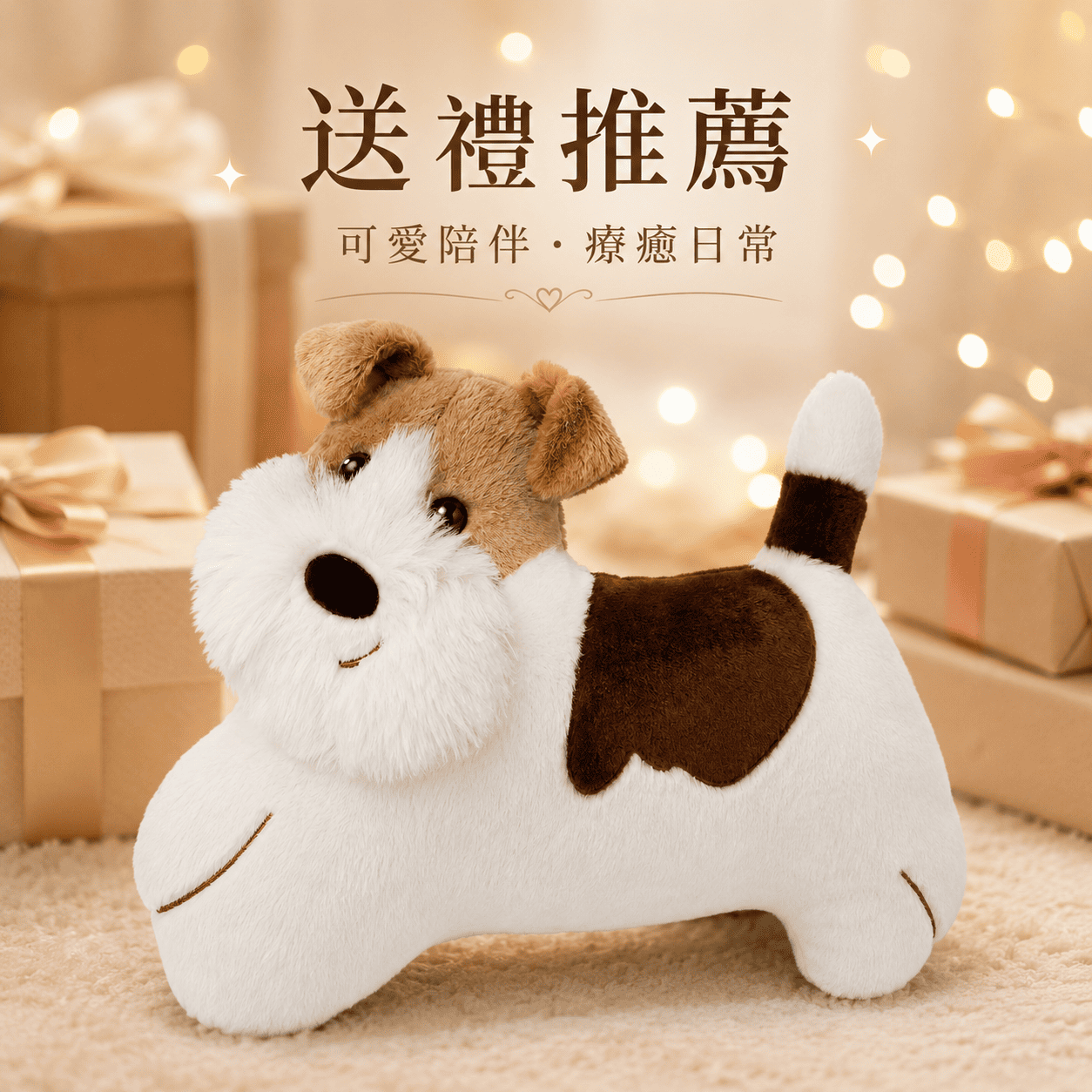 【際洋文化】象皮兔 剛毛獵狐梗 靠枕, , large