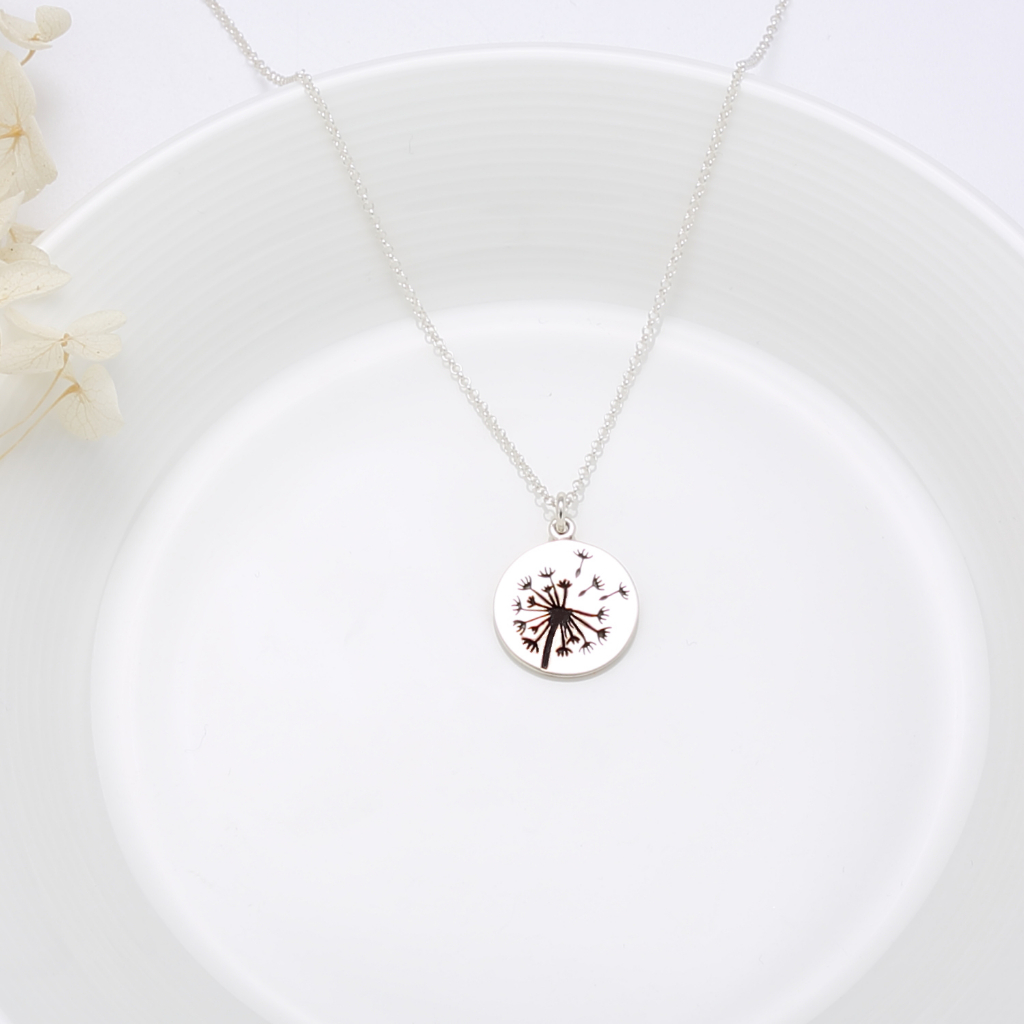 【Angel & Me】Dandelion Birth Flower October (Large) s925 sterling silver necklace, , large