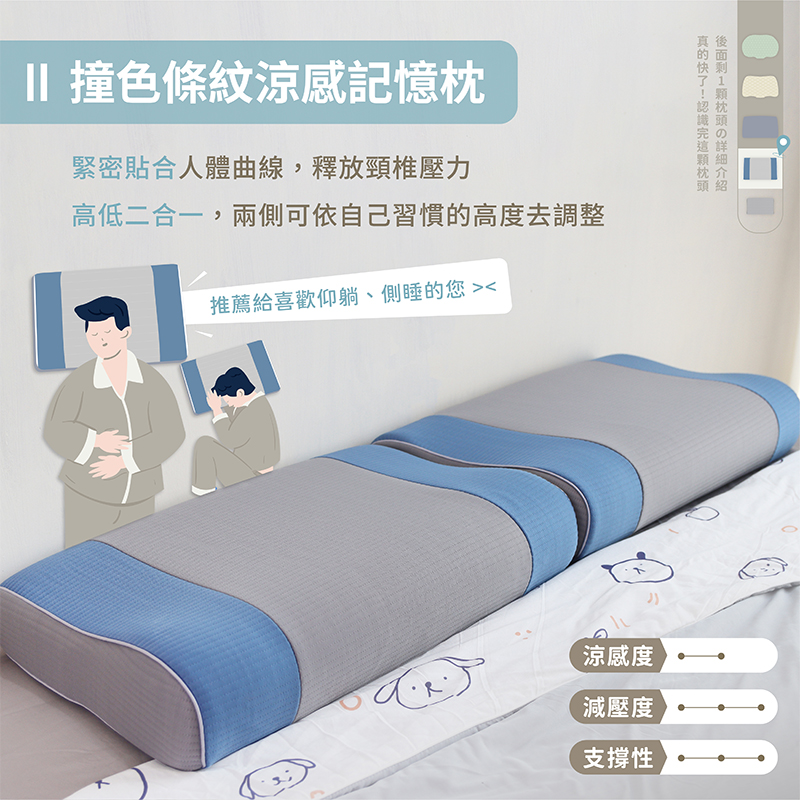 ［熊棉］兒童涼感工學記憶枕｜太空藍｜兒童枕 涼感 枕頭 兒童必備 枕套可拆洗 記憶枕 育兒好物, , large