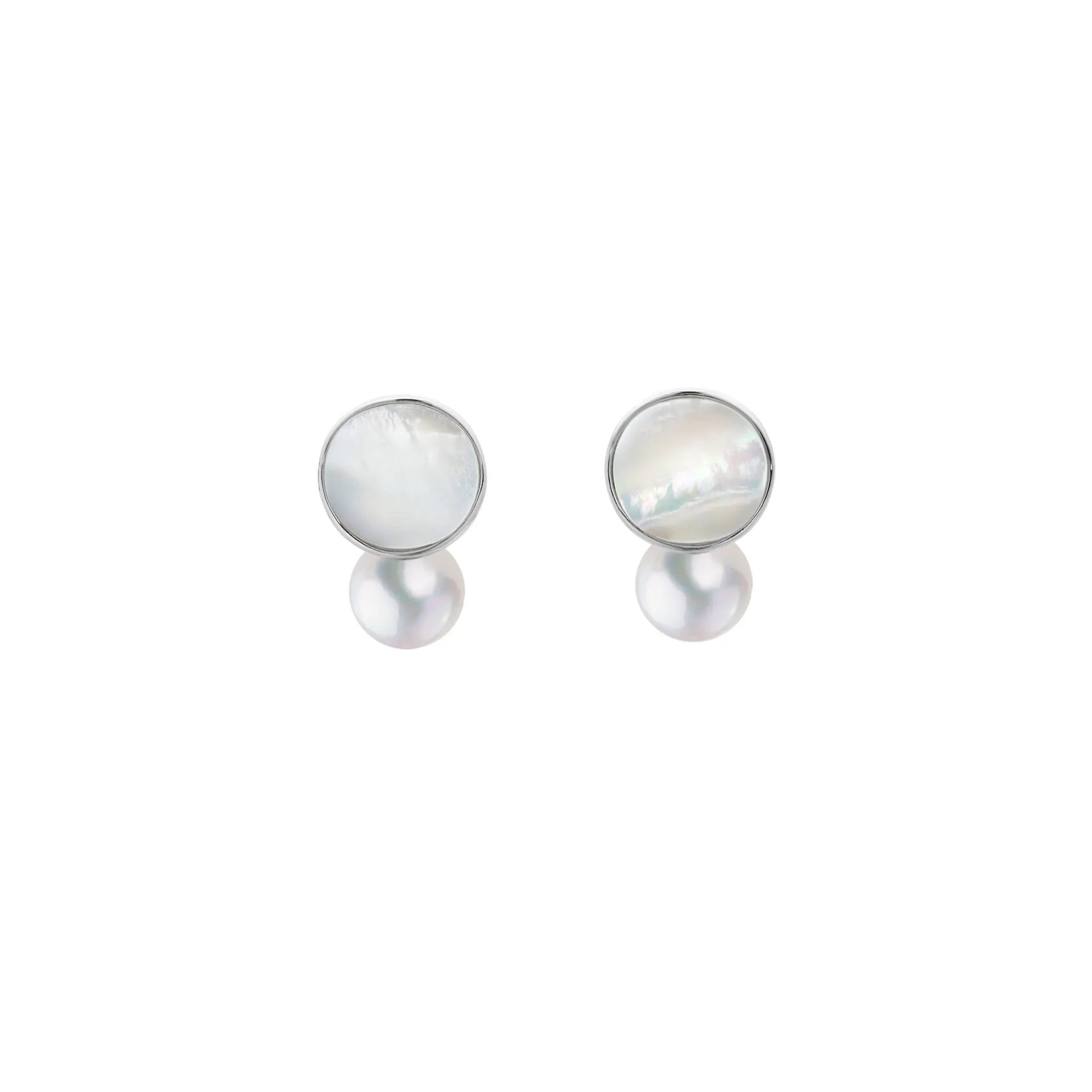 Geometric pearl earrings, , large