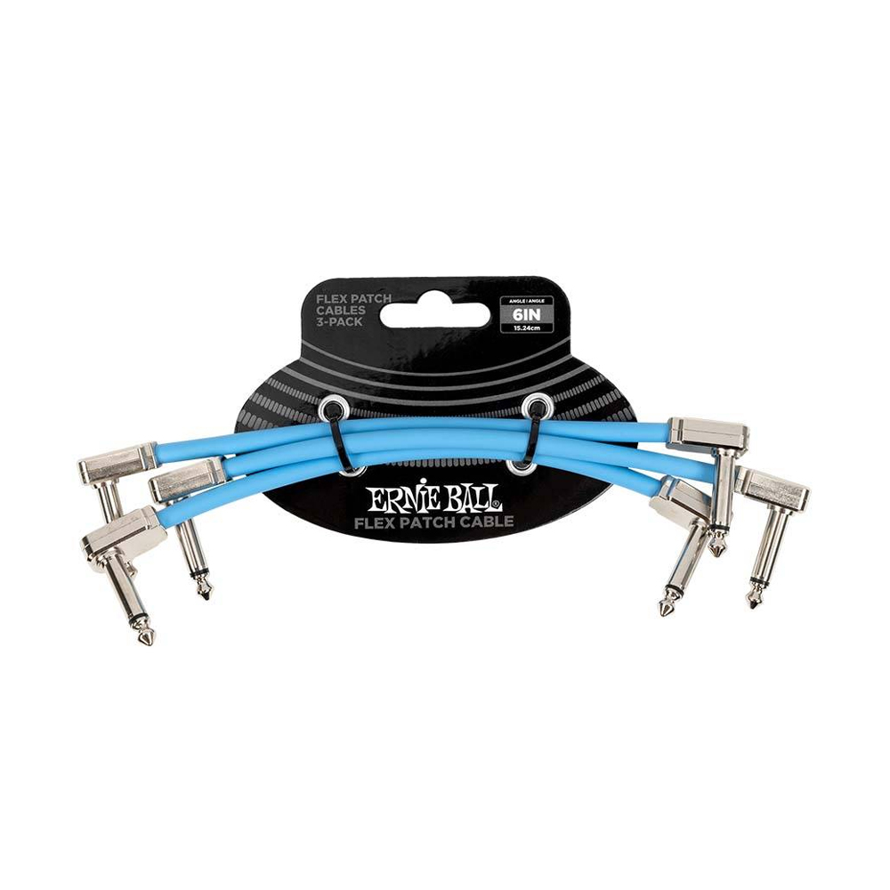 Ernie Ball Flex Patch Cable 3in 導線三入組 (藍色-P06459), , large