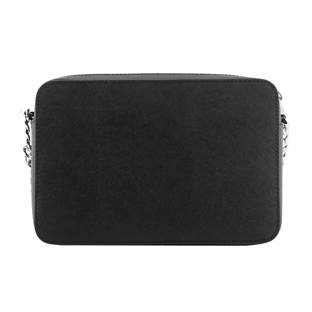 Michael Kors 銀字logo方形鏈帶斜背包/黑色, , large
