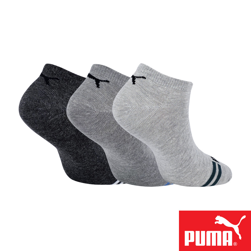 PUMA 毛巾底混色運動短筒襪 3雙裝 彪馬 跳豹 男襪 女襪 襪子 運動襪 短襪 踝襪 厚底 平整縫頭 透氣 耐磨 353960/353977灰, , large