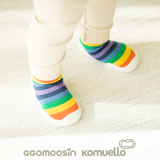 【GGOMOOSIN】學步鞋─彩虹條紋(115mm/125mm/135mm/145mm), , large