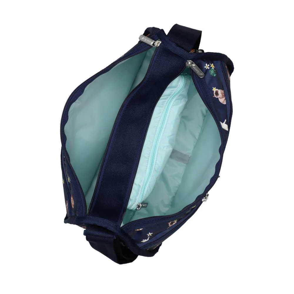 Lesportsac Deluxe Everyday Bag 經典斜背包 側背包 通勤旅行包 女包 男包(熱帶度假貓咪), , large