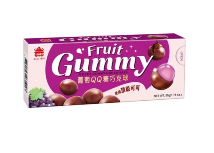 [義美]義美巧克力QQ球(葡萄口味)50g, , large
