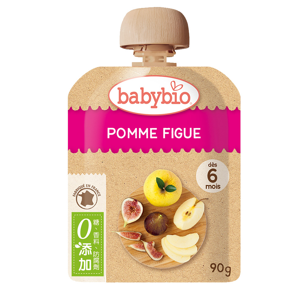 【綠動會】Babybio 生機蘋果無花果纖果泥90g, , large