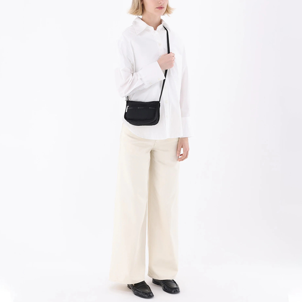 Lesportsac Classic Mini Hobo 時尚迷你小型斜背包 側背包 小廢包 手機包 送禮 禮物 女包(永恆黑), , large