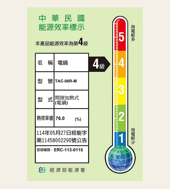 【TATUNG大同】大同6人份不鏽鋼保溫電鍋(奶霜粉)TAC-06R-MBI, , large