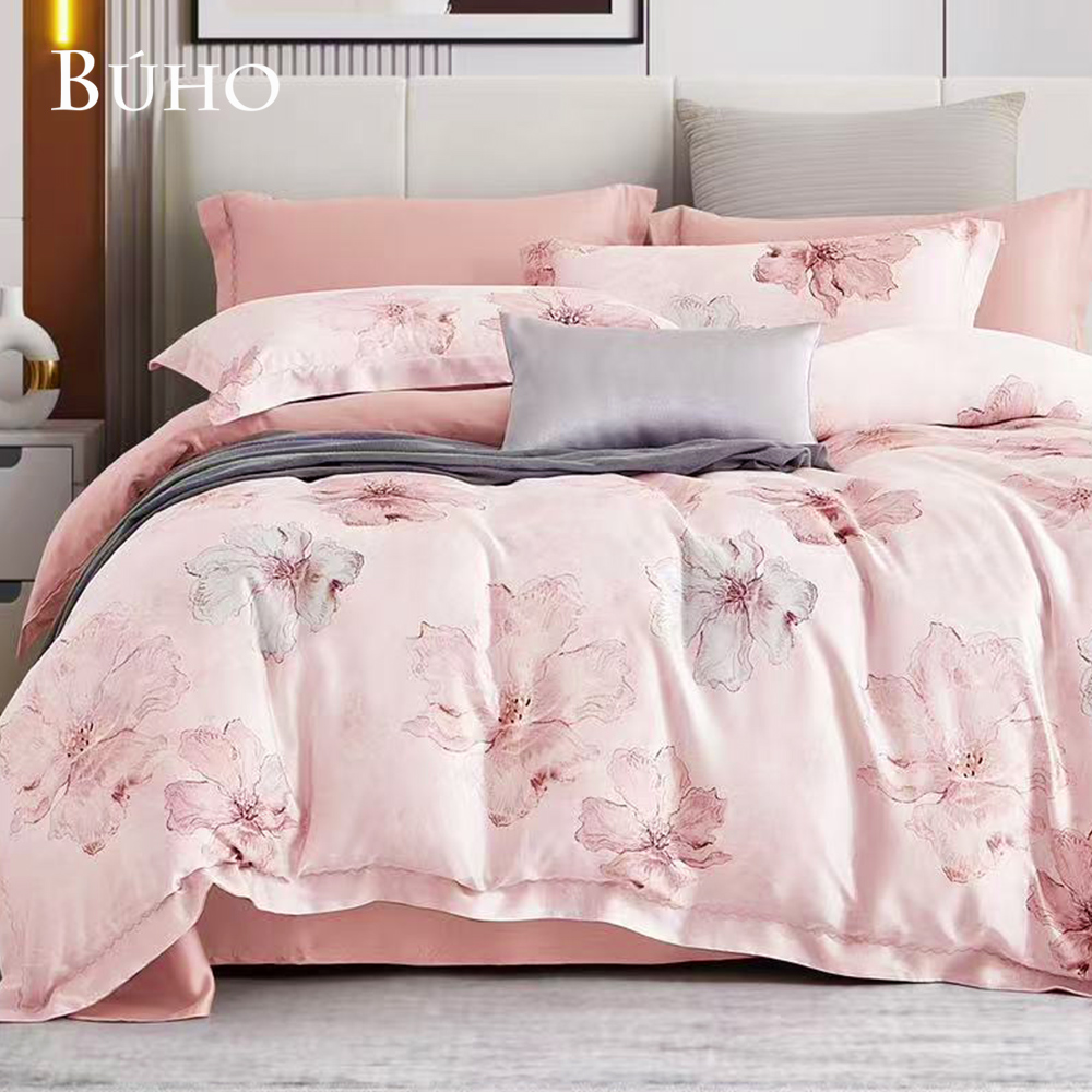 BUHO "Kardier" 60-count 100% TENCEL pure Tencel fully cotton-padded reversible comforter winter pack - double king size, , large